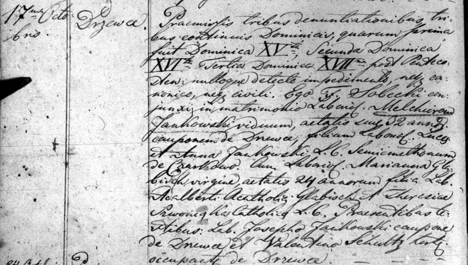 Melchiore Jankowski 2nd marriage record