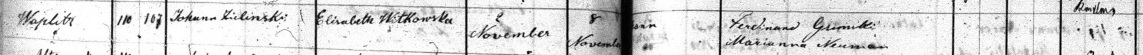 John F. Zielinski 1881 Baptism Record