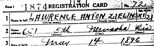 Lawrence Draft Card